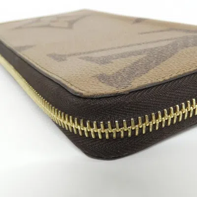 Pre-owned Louis Vuitton Marron Coated Canvas Long Wallet (bi-fold) () In Brown