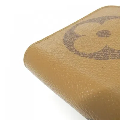 Pre-owned Louis Vuitton Marron Coated Canvas Long Wallet (bi-fold) () In Brown