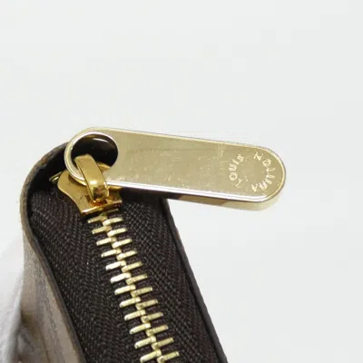 Pre-owned Louis Vuitton Marron Coated Canvas Long Wallet (bi-fold) () In Brown