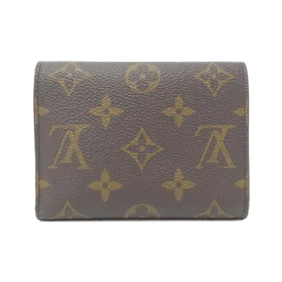 Pre-owned Louis Vuitton Marron Coated Canvas Wallet (tri-fold) () In Brown
