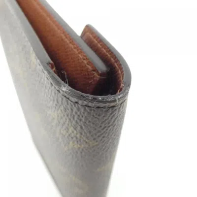 Pre-owned Louis Vuitton Marron Coated Canvas Wallet (tri-fold) () In Brown