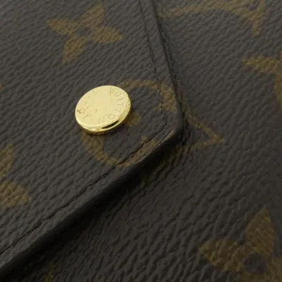 Pre-owned Louis Vuitton Marron Coated Canvas Wallet (tri-fold) () In Brown