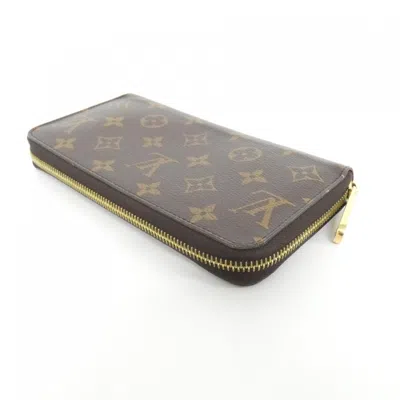Pre-owned Louis Vuitton Marron Monogram Coated Canvas Long Wallet (bi-fold) () In Brown