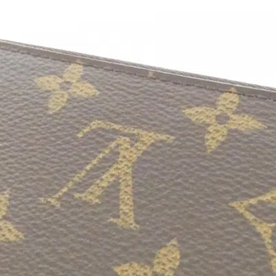 Pre-owned Louis Vuitton Marron Monogram Coated Canvas Long Wallet (bi-fold) () In Brown