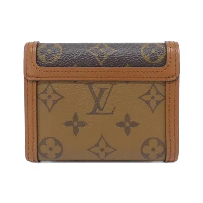 Pre-owned Louis Vuitton Marron Monogram Monogram Reverse Wallet (tri-fold) () In Brown