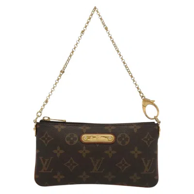 Pre-owned Louis Vuitton Milla Brown Canvas Clutch Bag ()