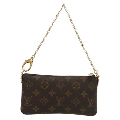 Pre-owned Louis Vuitton Milla Brown Canvas Clutch Bag ()