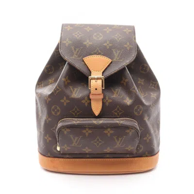 Pre-owned Louis Vuitton Monogram Brown Coated Canvas Leather Backpack ()