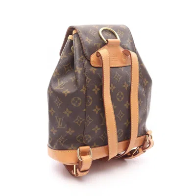Pre-owned Louis Vuitton Monogram Brown Coated Canvas Leather Backpack ()
