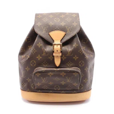 Pre-owned Louis Vuitton Monogram Brown Coated Canvas Leather Backpack ()