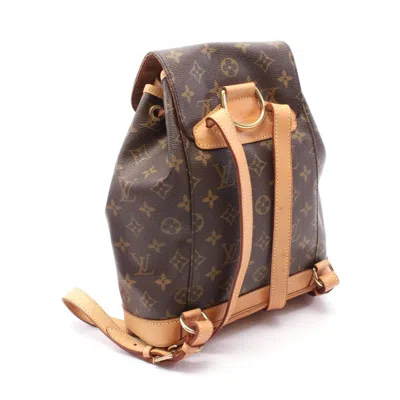Pre-owned Louis Vuitton Monogram Brown Coated Canvas Leather Backpack ()