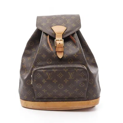 Pre-owned Louis Vuitton Monogram Brown Coated Canvas Leather Backpack ()
