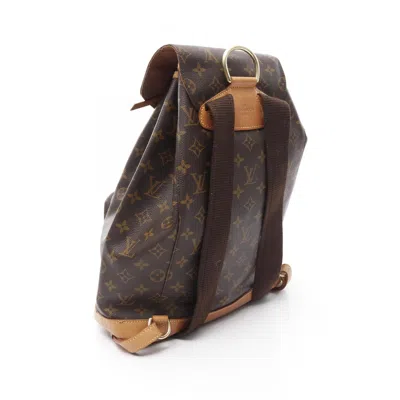Pre-owned Louis Vuitton Monogram Brown Coated Canvas Leather Backpack ()