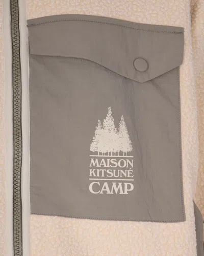 Maison Kitsuné Casual Fleece Zipped Jacket Clothing In Neutral