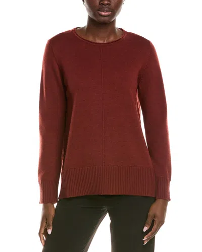 Eileen Fisher Crewneck Wool Sweater In Brown