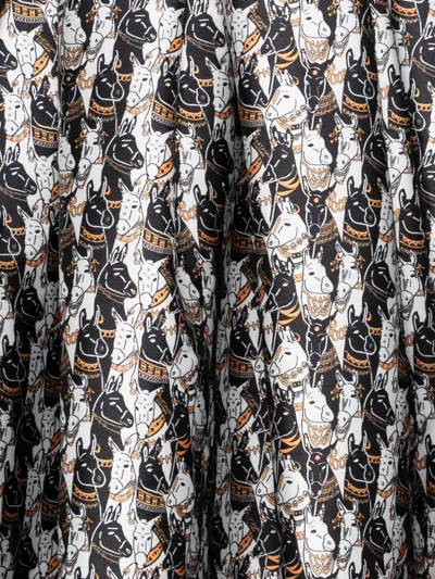 Alessandro Enriquez Printed Long Skirt In Animal Print