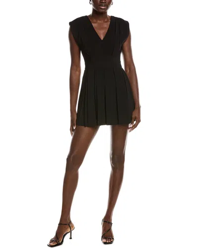 Sandro Woven Mini Dress In Black