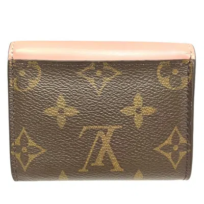 Pre-owned Louis Vuitton Monogram Rose Ballerine Monogram Leather Wallet (tri-fold) () In Pink