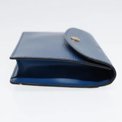 Pre-owned Louis Vuitton Montaigne Blue Leather Clutch Bag ()