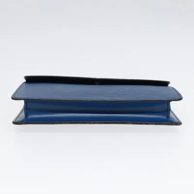 Pre-owned Louis Vuitton Montaigne Blue Leather Clutch Bag ()