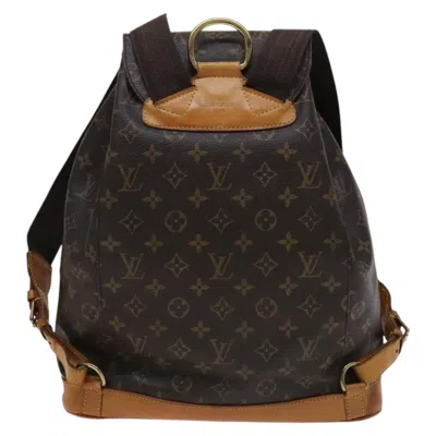 Pre-owned Louis Vuitton Montsouris Brown Canvas Backpack Bag ()