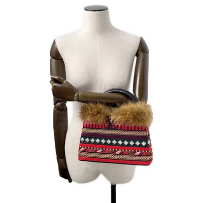 Pre-owned Louis Vuitton Multi-color Noir Red Color Leather Fur Handbag Shoulder Bag ()