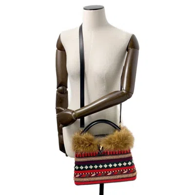 Pre-owned Louis Vuitton Multi-color Noir Red Color Leather Fur Handbag Shoulder Bag ()