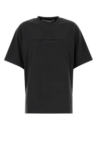 Alexander Wang Short Sleeve T-shirt W/ Logo In Black