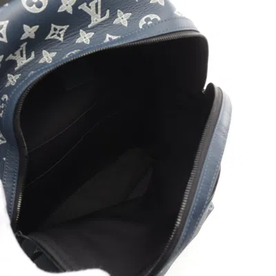 Pre-owned Louis Vuitton Navy Coated Canvas Leather Backpack () In Blue