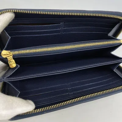 Pre-owned Louis Vuitton Navy Long Wallet (bi-fold) () In Blue