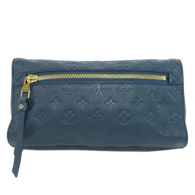 Pre-owned Louis Vuitton Navy Monogram Empreinte Clutch Bag () In Blue