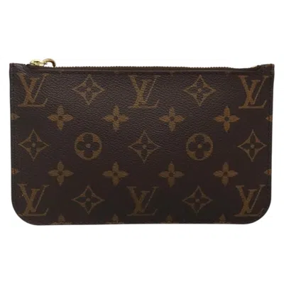 Pre-owned Louis Vuitton Neverfull Brown Canvas Clutch Bag ()