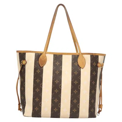 Pre-owned Louis Vuitton Neverfull Mm Brown Canvas Tote Bag ()