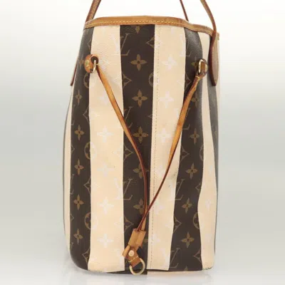 Pre-owned Louis Vuitton Neverfull Mm Brown Canvas Tote Bag ()