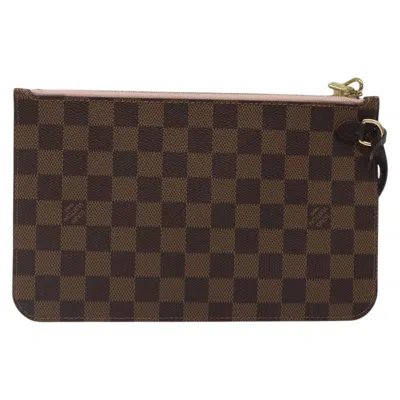 Pre-owned Louis Vuitton Neverfull Pouch Brown Canvas Clutch Bag ()