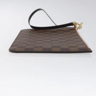 Pre-owned Louis Vuitton Neverfull Pouch Brown Canvas Clutch Bag ()
