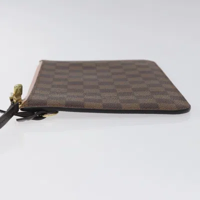 Pre-owned Louis Vuitton Neverfull Pouch Brown Canvas Clutch Bag ()