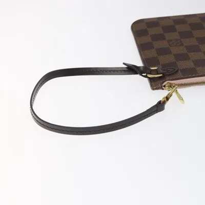 Pre-owned Louis Vuitton Neverfull Pouch Brown Canvas Clutch Bag ()