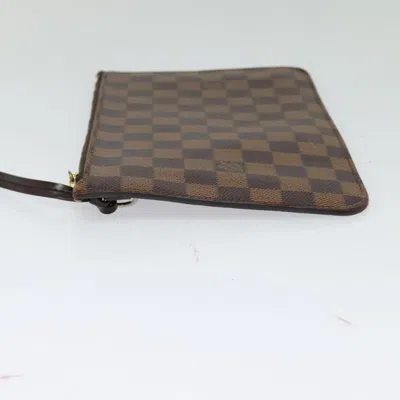 Pre-owned Louis Vuitton Neverfull Pouch Brown Canvas Clutch Bag ()