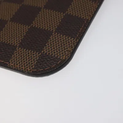 Pre-owned Louis Vuitton Neverfull Pouch Brown Canvas Clutch Bag ()