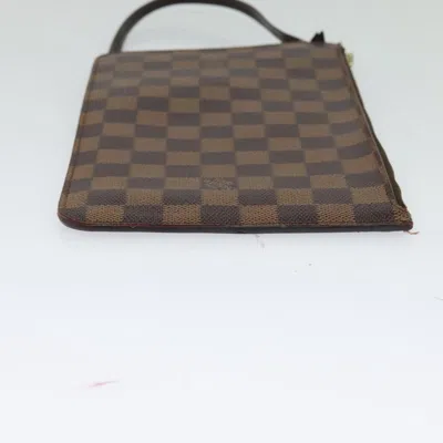 Pre-owned Louis Vuitton Neverfull Pouch Brown Canvas Clutch Bag ()