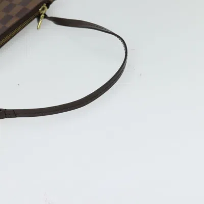 Pre-owned Louis Vuitton Neverfull Pouch Brown Canvas Clutch Bag ()