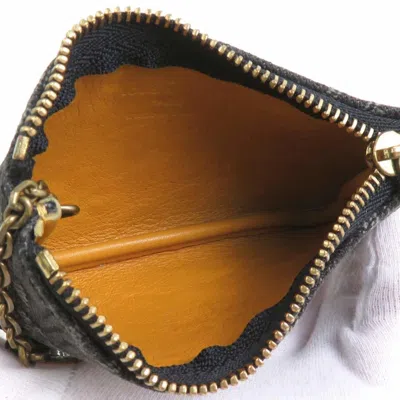 Pre-owned Louis Vuitton Noir Monogram Denim Coin Purse/coin Case () In Black