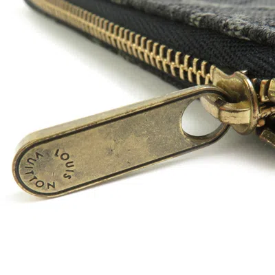 Pre-owned Louis Vuitton Noir Monogram Denim Coin Purse/coin Case () In Black