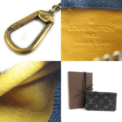 Pre-owned Louis Vuitton Noir Monogram Denim Coin Purse/coin Case () In Black