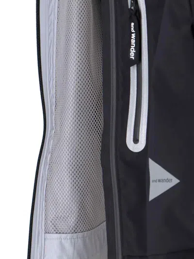 And Wander Logo Zip Jacket In Black