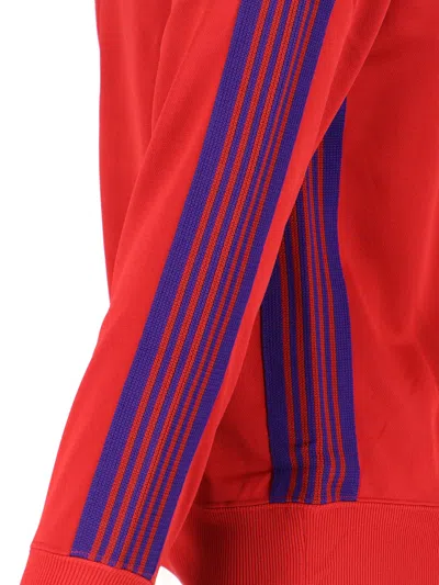 Needles Logo-embroidered Striped Tech-jersey Track Jacket In Red
