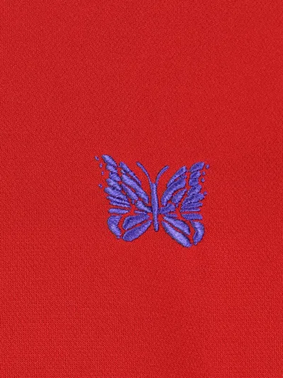 Needles Logo-embroidered Striped Tech-jersey Track Jacket In Red