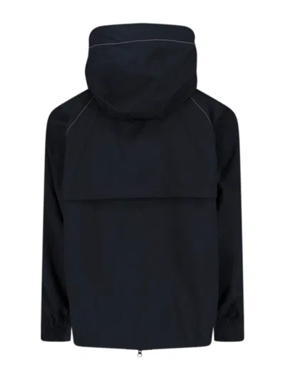 And Wander Logo Zip Jacket In Blue