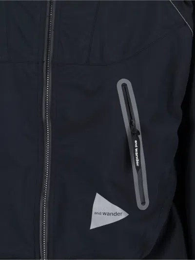 And Wander Logo Zip Jacket In Blue